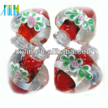 small MOQ red heart shapes perfume bottle murano pendants